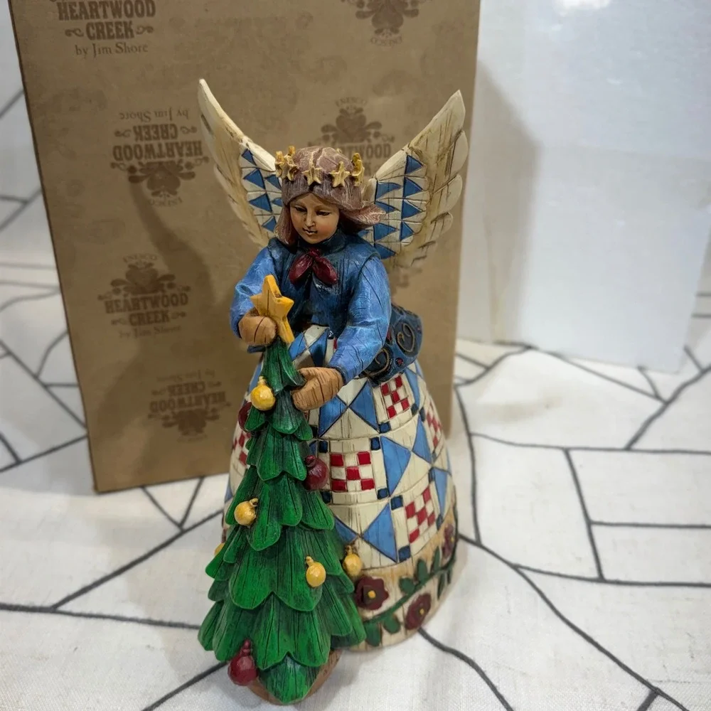 Jim Shore Angel Figurine 9.5in Blue Heartwood Creek Christmas Tree 117679